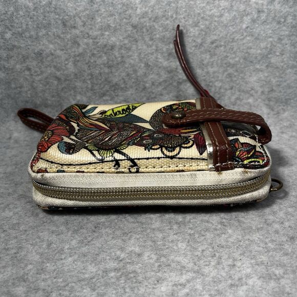 SAKROOTS Owls Floral Peace Cell Phone‎ Zip Wallet Wristlet Pouch No Strap - Picture 16 of 16